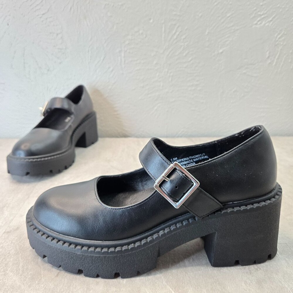 Madden Girl Black Chunky Heel Mary Janes